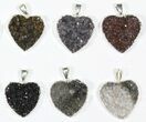 Lot: Druzy Amethyst Heart Pendants - Pieces #84085-2